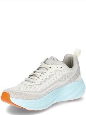 Avia Women's White Athletic Sneakers with Light Blue Midsole and Orange Outsole
